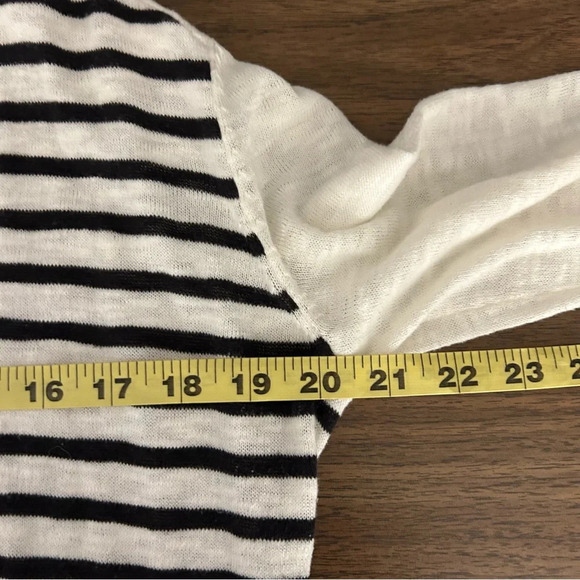 LILLA P black and white stripe open cardigan S - Picture 9 of 12